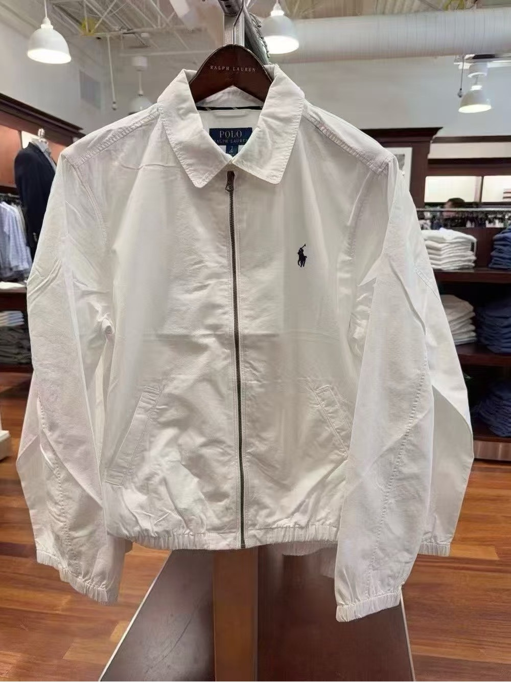 NWT Polo Ralph Lauren Men’s White Lightweight Zip-Front Shirt Jacket Size L